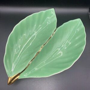 Vintage MCM Weeping Bright Leaf 22k Gold Dish
